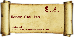Rancz Amelita névjegykártya